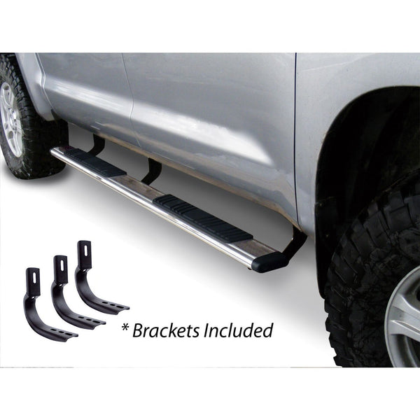 Go Rhino 685418080PS - 5" OE Xtreme Low Profile SideSteps With Mounting Bracket Kit - Polished Stainless Steel