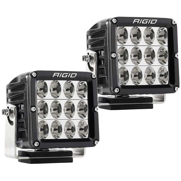 RIGID D-XL PRO LED Light Driving Optic Surface Mount Black Housing Pair