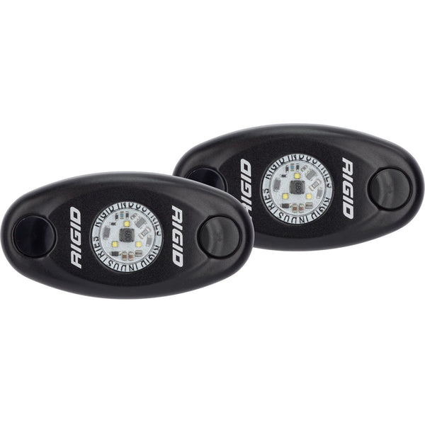 RIGID A-Series LED Light Low Power Amber Black Housing Pair