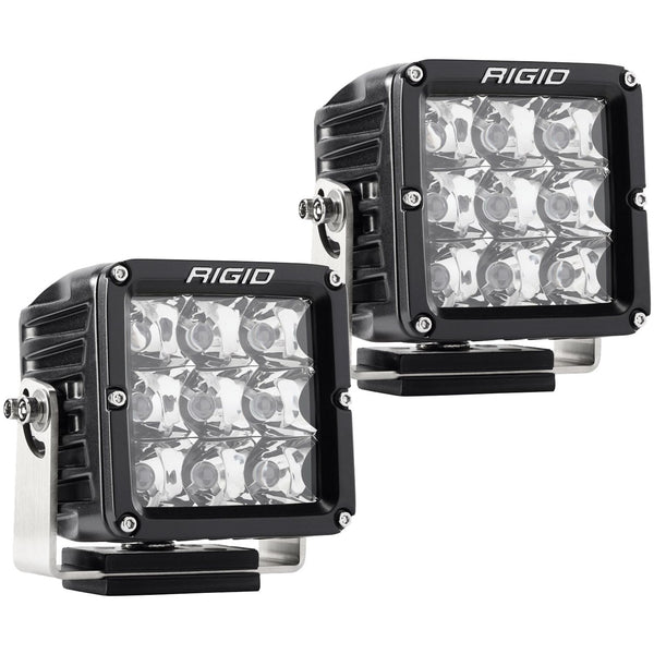 RIGID D-XL PRO LED Light Spot Optic Surface Mount Black Housing Pair
