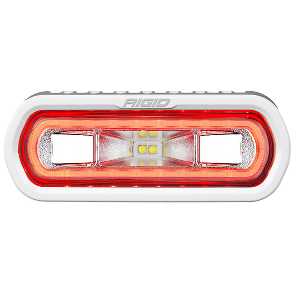 RIGID Industries SR-L Series Marine Spreader Pod 2 Wire Surface Mount White Housing With Red Halo