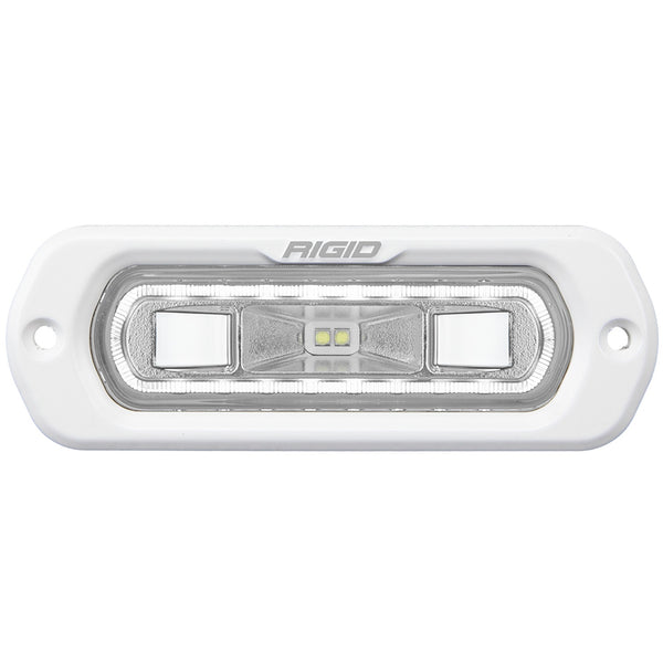 RIGID Industries SR-L Series Marine Spreader Pod 2 Wire Flush Mount White Housing With White Halo