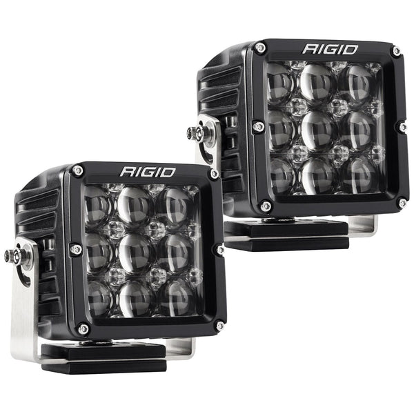 RIGID D-XL PRO LED Light Hyperspot Optic Surface Mount Black Housing Pair