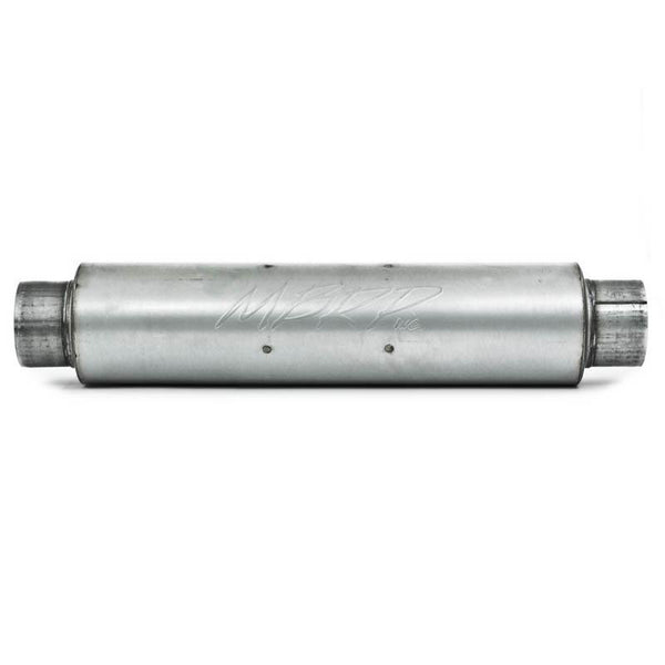 MBRP Universal Quiet Tone Muffler 4in Inlet/Outlet 24in Body 6in Dia 30in Overall Aluminum