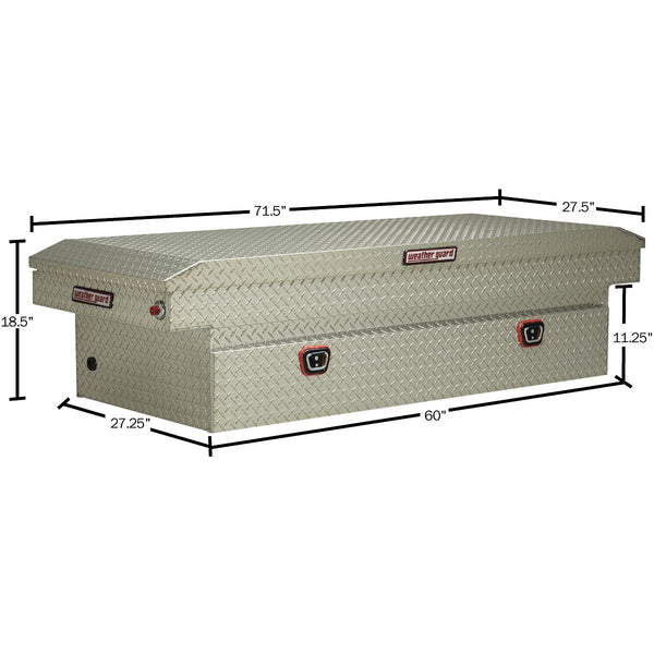 WEATHER GUARD MODEL 117-0-03 SADDLE BOX, ALUMINUM, FULL EXTRA WIDE, 14.4 CU FT