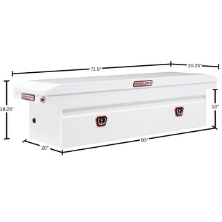 WEATHER GUARD MODEL 120-3-03 SADDLE BOX, STEEL, FULL LOW PROFILE, WHITE, 10.6 CU FT