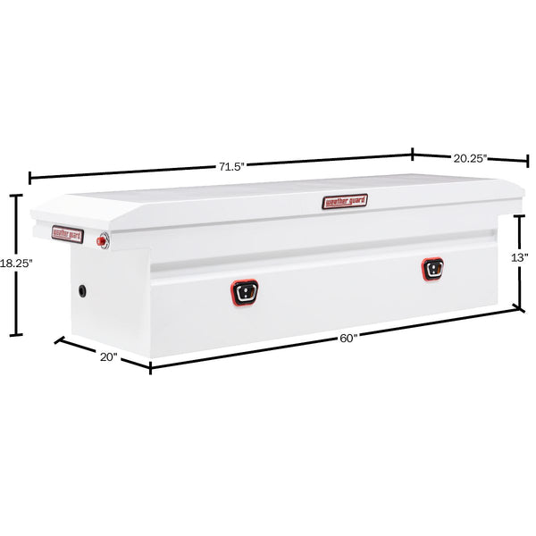 WEATHER GUARD MODEL 120-3-03 SADDLE BOX, STEEL, FULL LOW PROFILE, WHITE, 10.6 CU FT