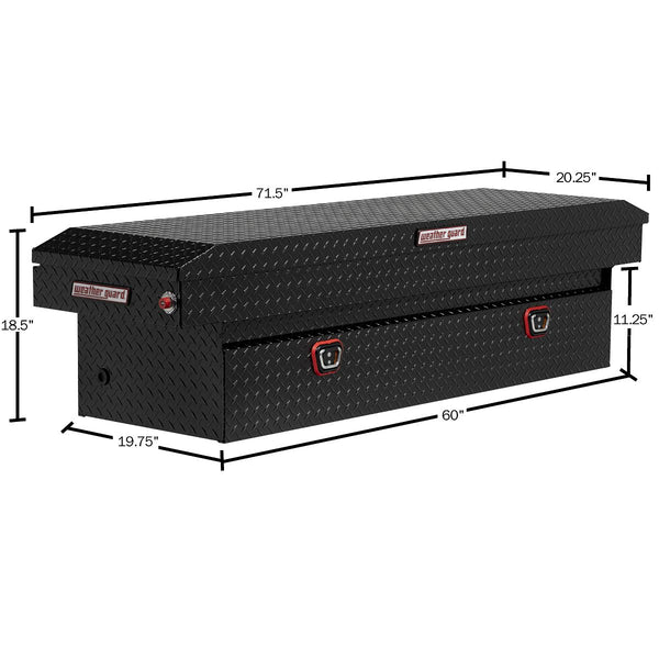 WEATHER GUARD MODEL 127-5-03 SADDLE BOX, ALUMINUM, FULL STANDARD, GLOSS BLACK, 10.5 CU FT