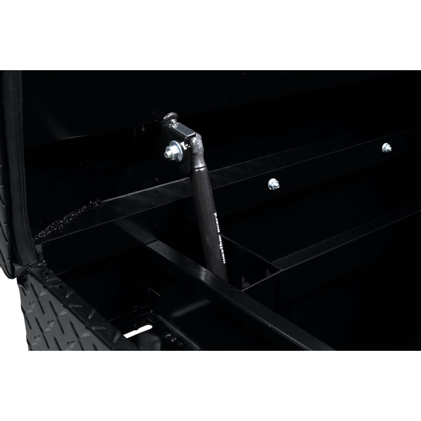 WEATHER GUARD MODEL 127-5-03 SADDLE BOX, ALUMINUM, FULL STANDARD, GLOSS BLACK, 10.5 CU FT