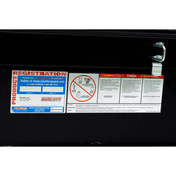 WEATHER GUARD MODEL 127-5-03 SADDLE BOX, ALUMINUM, FULL STANDARD, GLOSS BLACK, 10.5 CU FT