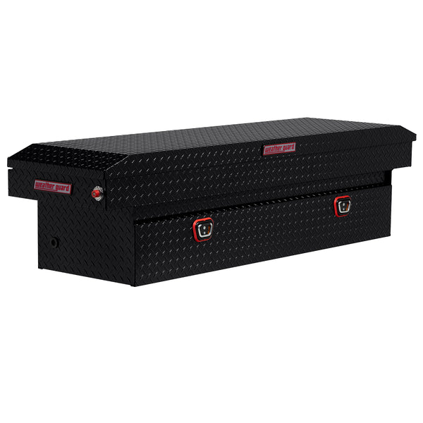 WEATHER GUARD MODEL 127-5-03 SADDLE BOX, ALUMINUM, FULL STANDARD, GLOSS BLACK, 10.5 CU FT