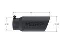 MBRP Universal Tip 5 O.D. Angled Rolled End 4 inlet 12 length - Black Finish