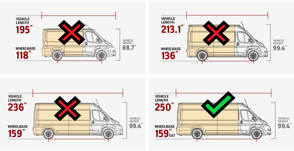 BedRug VanTred 2014+ Dodge Ram Promaster Cargo Van 159 WB Extended Length VTDP14LX