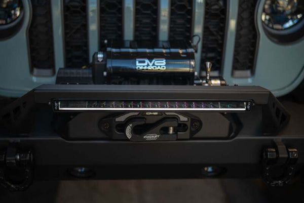 DV8 Offroad 20in Halo Elite Single Row Light Bar with Accent Light - White/Amber