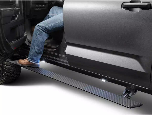 Go Rhino E1 Electric Running Boards 2016-23 Toyota Tacoma W/ Mounting Brackets - Textured Black