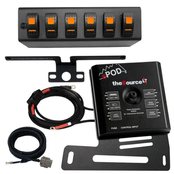 sPOD 07-08 Jeep Wrangler JK SourceLT w/Amber LED Switch Panel