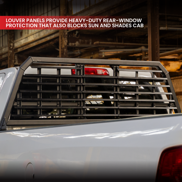 Gen-Y 20+ GMC GM 2500/3500 Defender Headache Rack/ 3-Louver Panels - Black