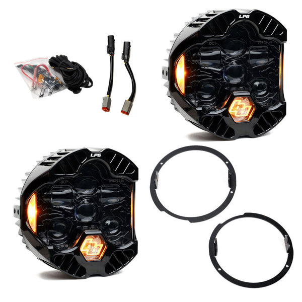 Baja Designs 07-18 Jeep Wrangler JK DOT LP6 LED Headlight Kit (For LED Headlights)- Amber