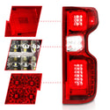 ANZO 19-21 Chevy Silverado Work Truck Full LED Taillights Chrome Housing Red Lens G2(w/C light Bars)