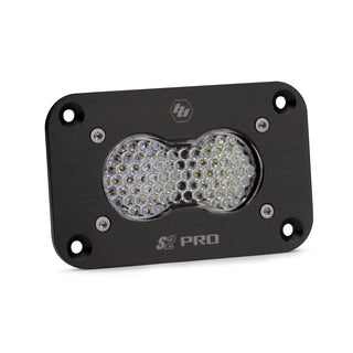 Baja Designs S2 Pro Flush Mount LED Light Pod, Clear Work/Scene, Black Housing, Single, No Harness