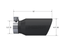 MBRP Universal Tip 4.5in OD / 3.2in Inlet / 10in Length / Angled Cut Rolled End - Black
