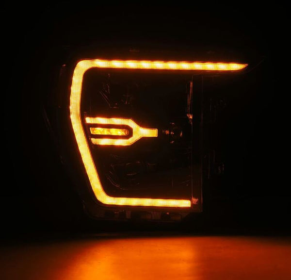 AlphaRex 21-22 Ford F150 Luxx-Series Projector Headlights Alpha-Black w/Activ Light/Seq Signal