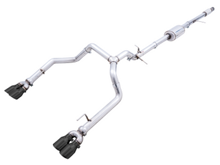 AWE OFF Exhaust 2019-23 Chevy Silverado GMC Sierra 1500 5.3L With Bumper Cutouts - Quad Diamond Black Tips