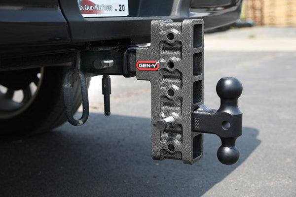 Gen-Y Mega Duty 2.5in Shank 6in Offset Drop 21K Hitch w/GH-061 Dual-Ball/GH-062 Pintle Lock