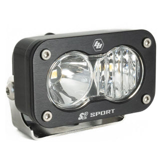Baja Designs S2 Sport Flush Mount LED Pod, Clear Driving/Combo, Black Housing, Single, No Harness
