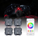 Diode Dynamics Stage Series SXS Rock Light Installer Kit RGBW M8 (4-pack)