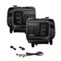 Form Lighting 2014+ GMC Sierra 1500/2500/3500 LED Projector Headlights Amber DRL (Pair)