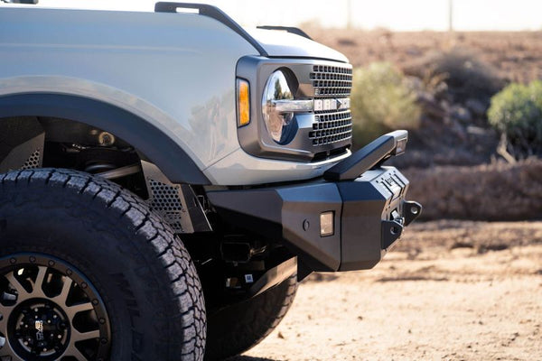 DV8 Offroad 2021+ Ford Bronco Front Bumper Winch Capable w/ Optional Bull Bar/Aux Light Opening