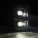 AlphaRex 08-10 Ford F250-550 LUXX-Series LED Projector Headlights Black w/Activ Light/Seq Signal