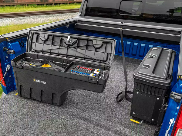 Undercover Swingcase Truck Bed Toolbox 2019-26 GM 1500 with Multipro Tailgate, Passenger Side