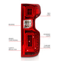 ANZO 19-21 Chevy Silverado Full LED Taillights Chrome Housing Red/Clear Lens G2 (w/C light Bars)