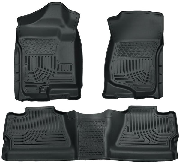 Husky Liners 07-12 Chevy Silverado/GMC Sierra Crew Cab WeatherBeater Combo Gray Floor Liners