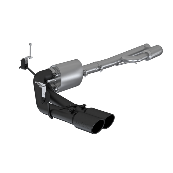 MBRP 2019+ Chevrolet Silverado 1500 4.5L/5.3L Pre-Axle Dual Side Exit w/ 4in OD Tip- Black Coated