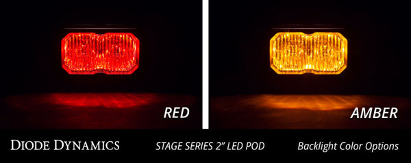 Diode Dynamics Stage Series 2 In LED Pod Sport - White Flood Flush RBL (Pair)