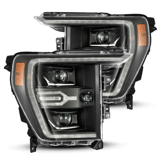 AlphaRex 21-22 Ford F150 Luxx-Series Projector Headlights Black w/Activ Light/Seq Signal