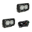 S2 Pro Black LED Light Pod Pair (Wide Cornering; Clear)
