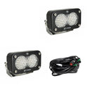 S2 Pro Black LED Light Pod Pair (Work/Scene; Clear)