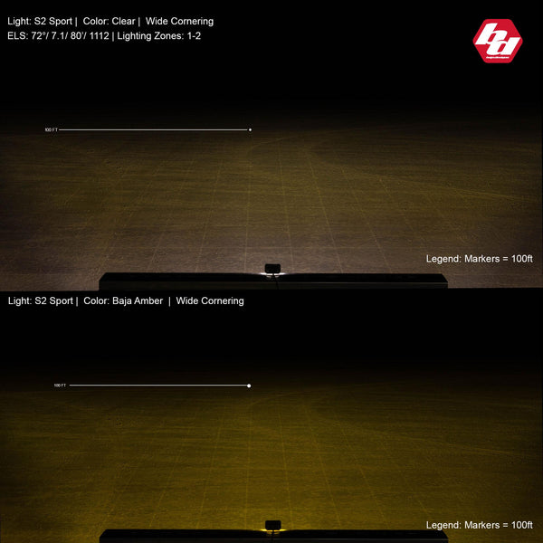 S2 Sport Black LED Light Pod (Wide Cornering; Clear)