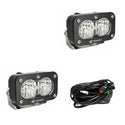 S2 Sport Black LED Light Pod Pair (Wide Cornering; Clear)