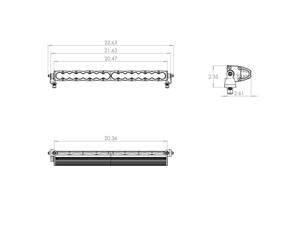 S8 Straight LED Light Bar (20 Inch; Wide Cornering; Clear)