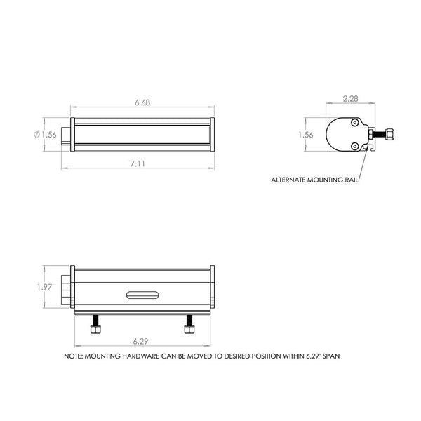 Baja Designs RTL-M Mini 6-Inch LED Rear Light Bar, Red Running/Brake, White Cargo and Plate Light, No Harness