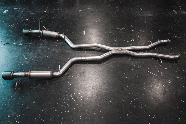 T304 Stainless Steel 3" Cat Back Dual Rear With Carbon Fiber Tips