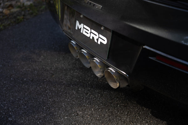 MBRP Exhaust 3in. Axle-Back; Quad Rear With 4.5in. Carbon Fiber Tips T304 Active