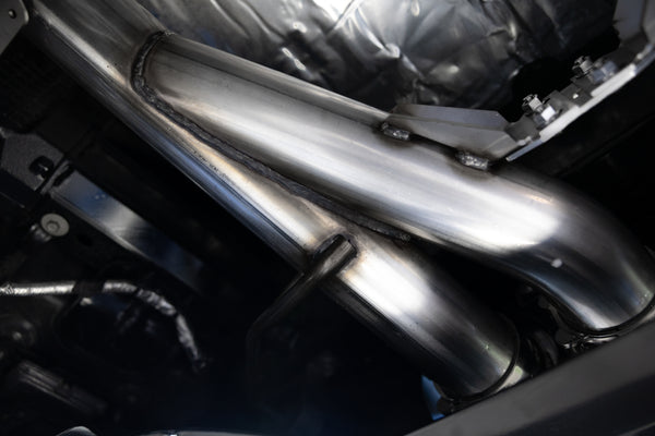 MBRP Exhaust 3in. Muffler Bypass Axle Back; With Quad 4in. CF Tips;  T304