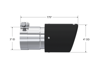 MBRP Exhaust Tip; 4in. O.D.; Dual Wall Angled; 3in. Inlet; 7.7in. Length; Carbon Fiber
