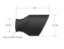 MBRP Exhaust 5in. OD SEC 70 Inlet 7.7in. In Length Dual Wall Angle Cut BLK Tip Pairs.